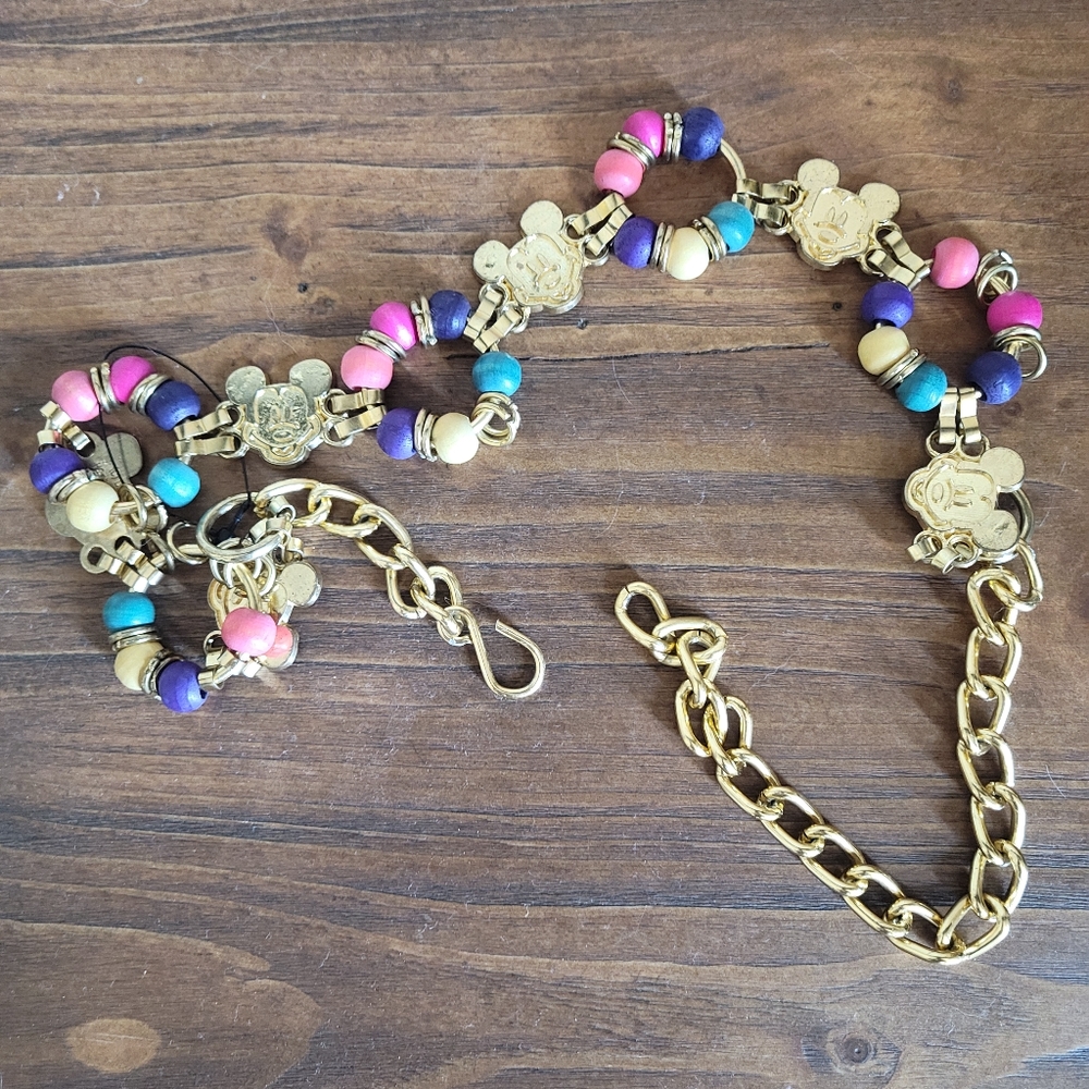 Vintage Disney Mickey Mouse Gold Belt
